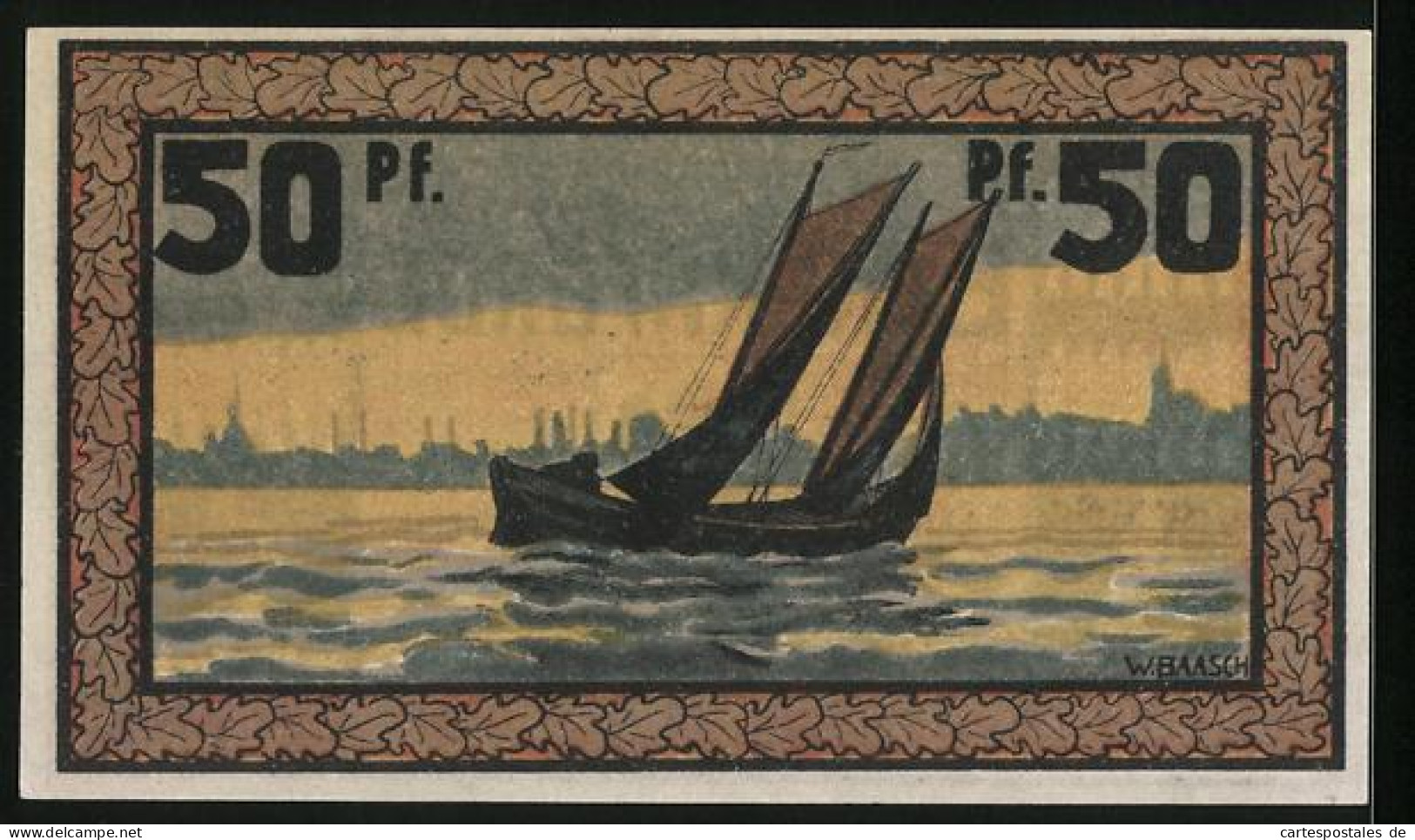Notgeld Eckernförde 1921, 50 Pfennig, Das Räuchern Von Fischen  - [11] Emisiones Locales