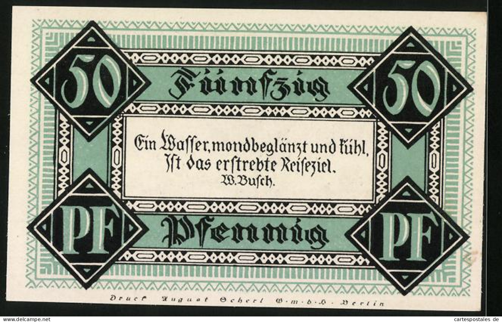 Notgeld Stolzenau /Weser 1921, 50 Pfennig, Ortspartie In Rehburg Am Steinhuder Meer, Segelboote Auf Dem Wasser  - Lokale Ausgaben
