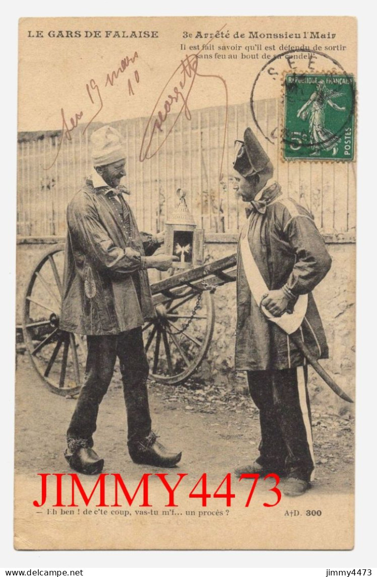 CPA - LE GARS DE FALAISE En 1910 - 3è Arrêté De Monsieu L' Mair + Texte En Patois - Edit. A. Dubosq - Falaise