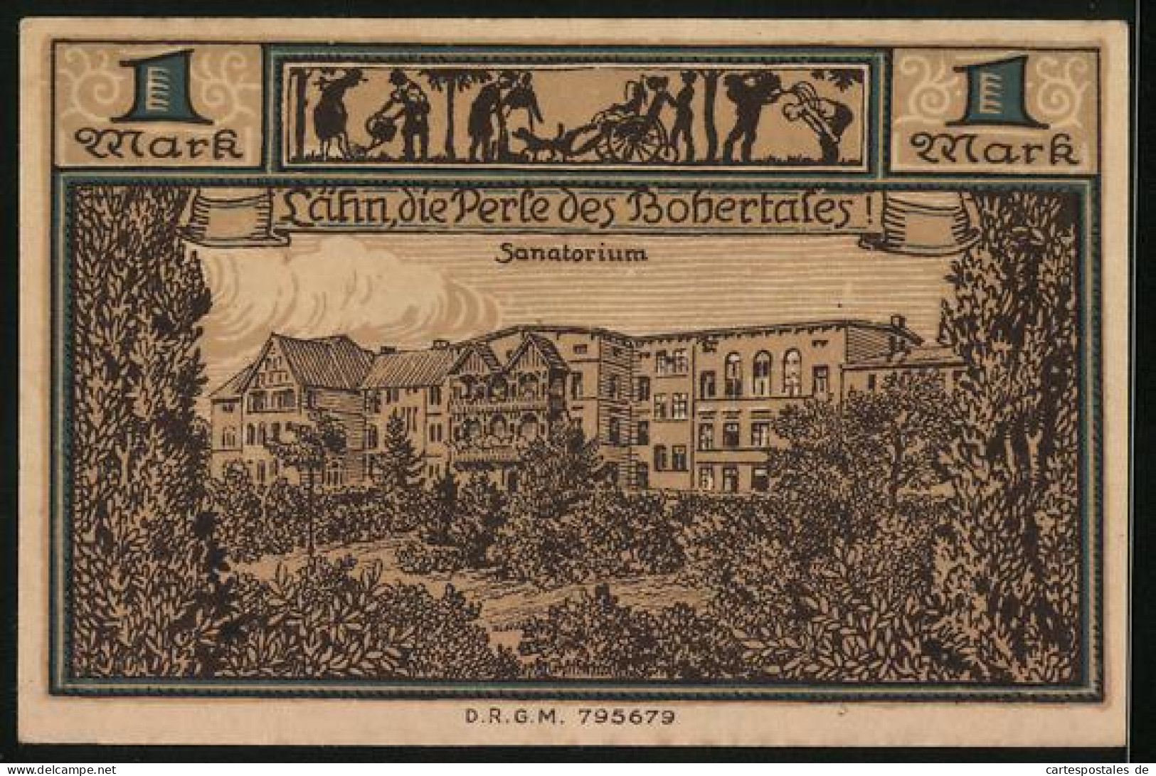 Notgeld Lähn Im Riesengebirge, 1 Mark, Blick Auf Das Sanatorium  - Lokale Ausgaben