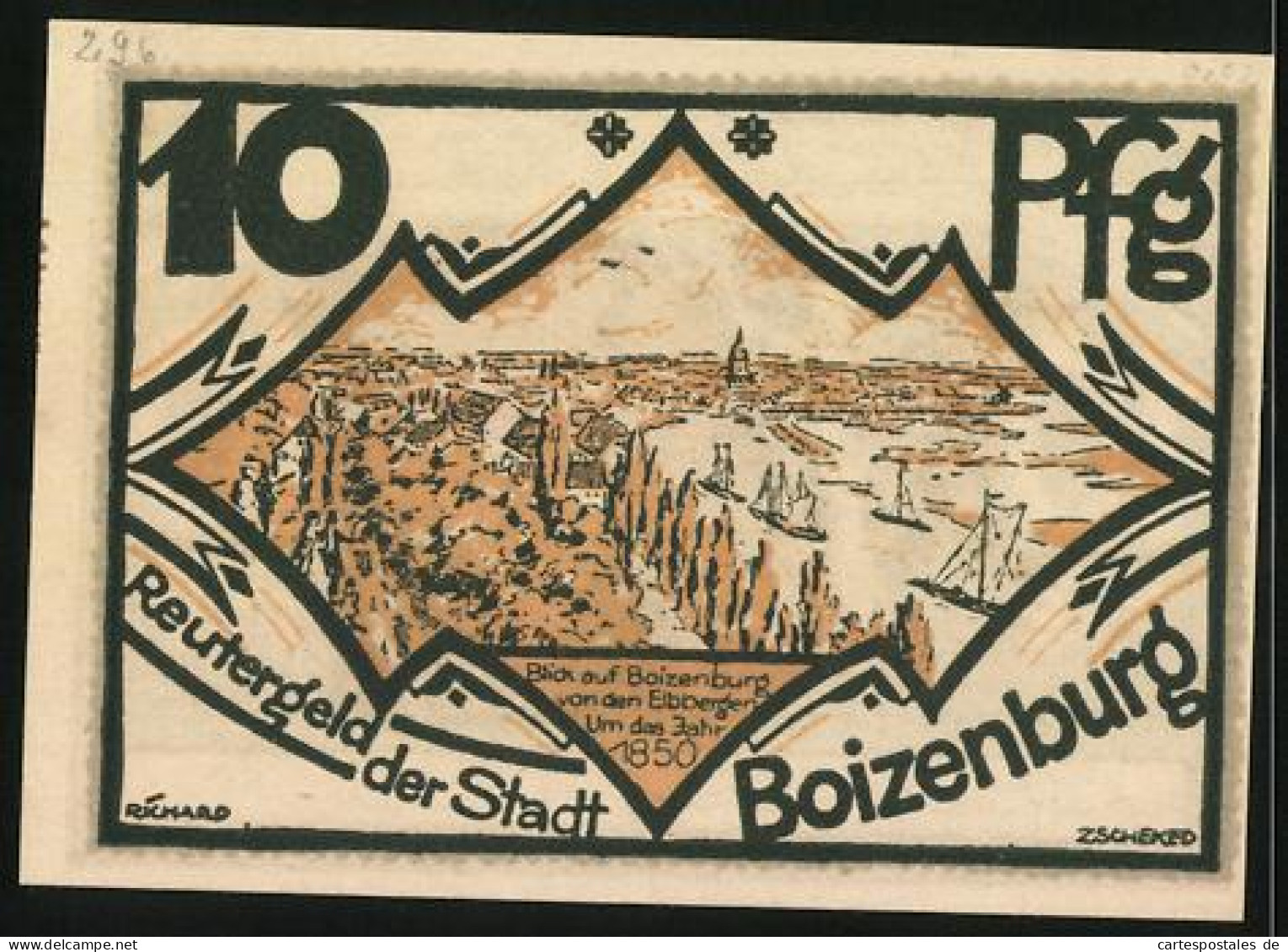 Notgeld Boizenburg I. M., 10 Pfennig, Ortsansicht Von Den Elbbergen Anno 1850  - [11] Emisiones Locales