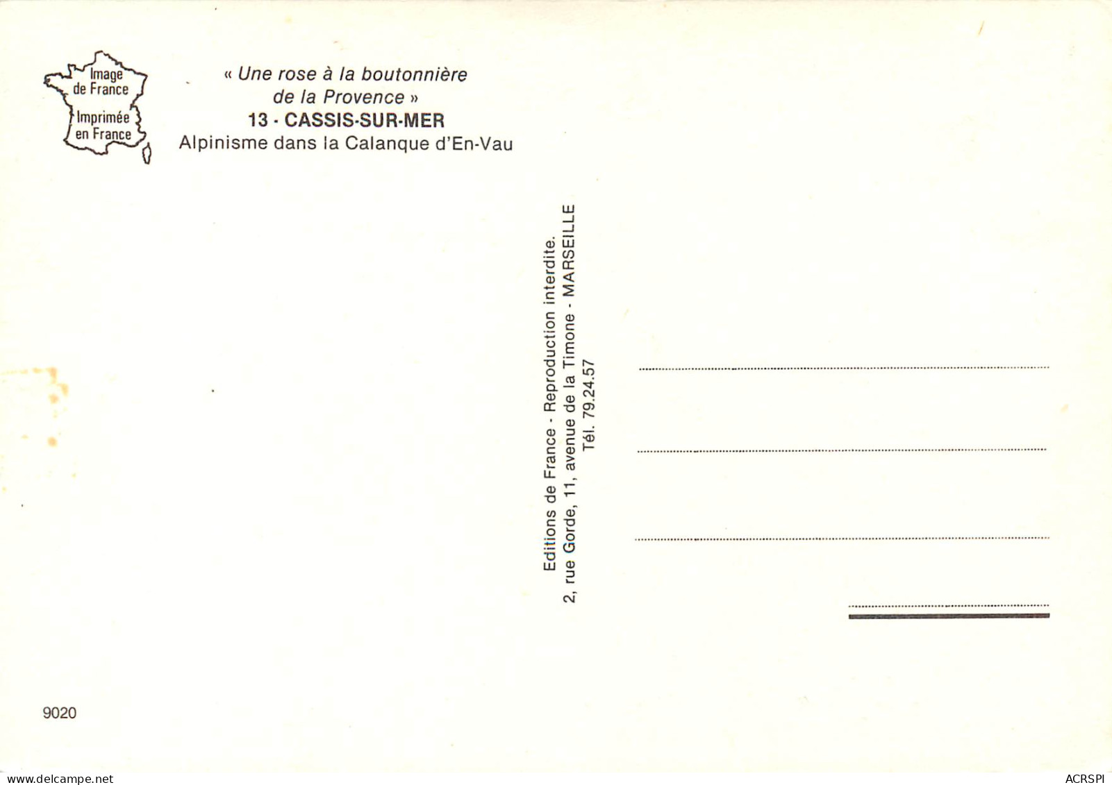 CASSIS SUR MER Alpinnisme Dans La Calanque D En Vau 22(scan Recto-verso) ME2601 - Cassis