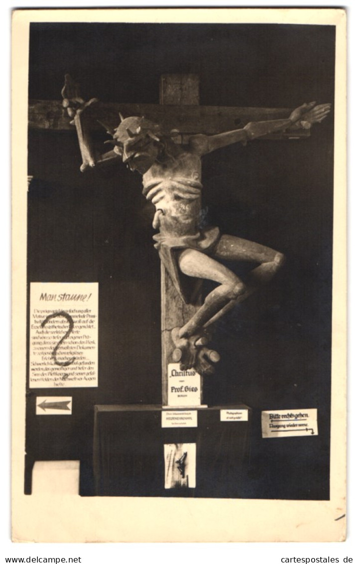 Fotografie Erich Andres, Christus Von Prof. Gies Auf Der Ausstellung Entartete Kunst München 1937, Post Mortem  - Autres & Non Classés