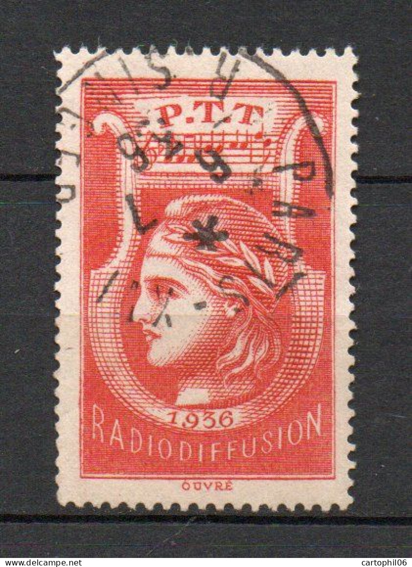 - FRANCE Radiodiffusion N° 2 Oblitéré - P.T.T. Rouge 1936 - Cote 25,00 € - - Radio Broadcasting