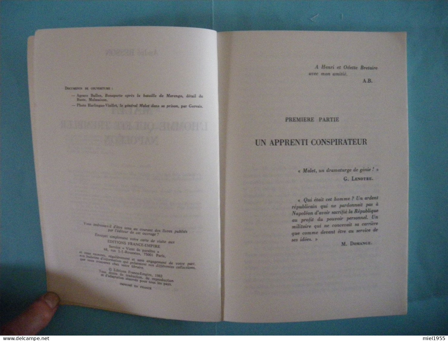 André BESSON - MALET L'homme Qui Fit Trembler  NAPOLEON (4 Photos) Voir Description - Libri Con Dedica