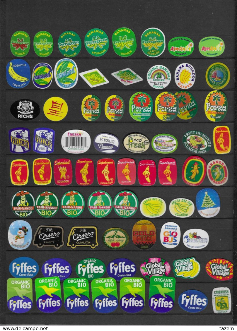 Lot 3 - étiquettes Fruits & Légumes (types Bananes) - Obst Und Gemüse