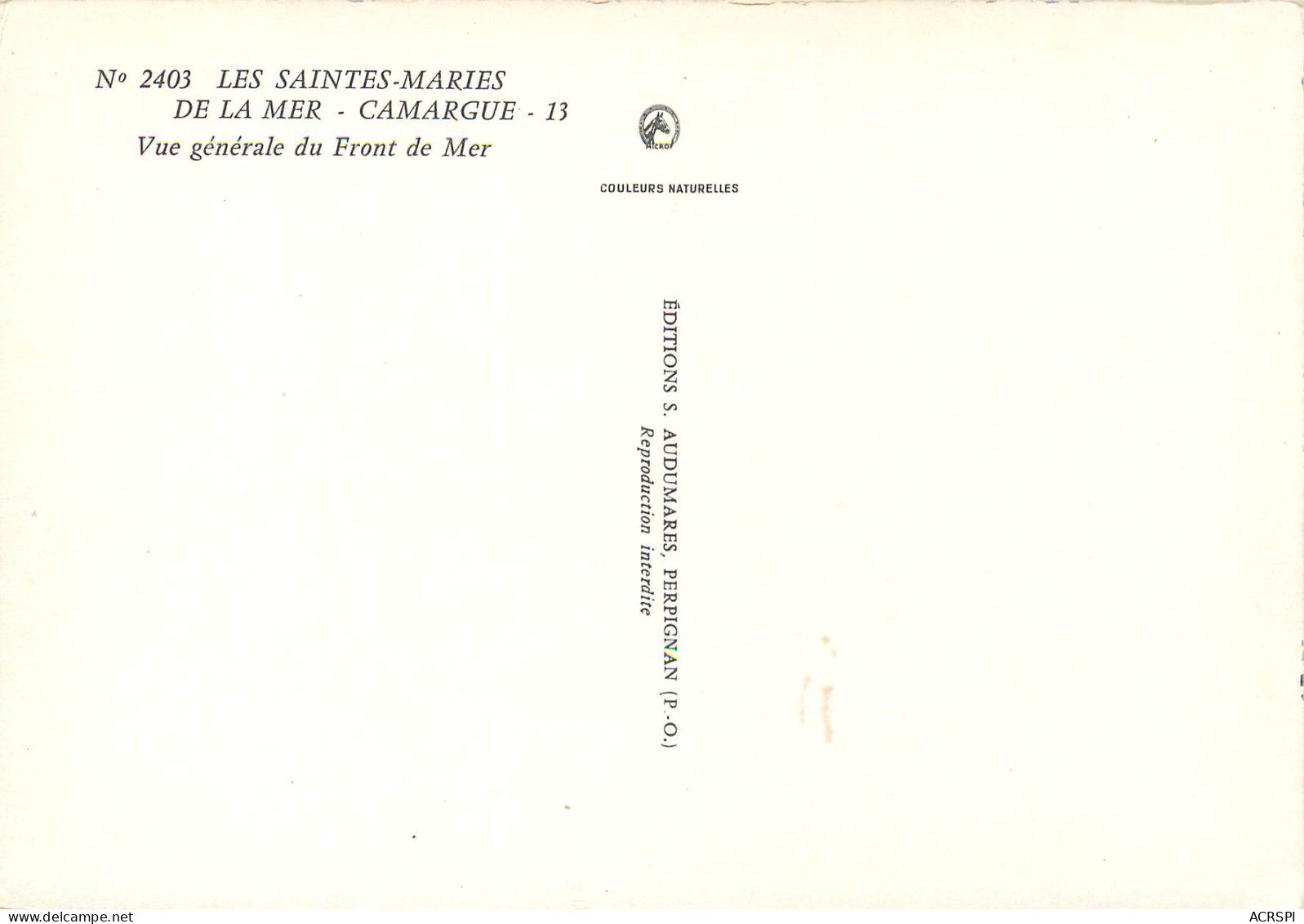 LES SAINTES MARIES DE LA MER Vue Generale Du Front De Mer 28(scan Recto-verso) ME2609 - Saintes Maries De La Mer