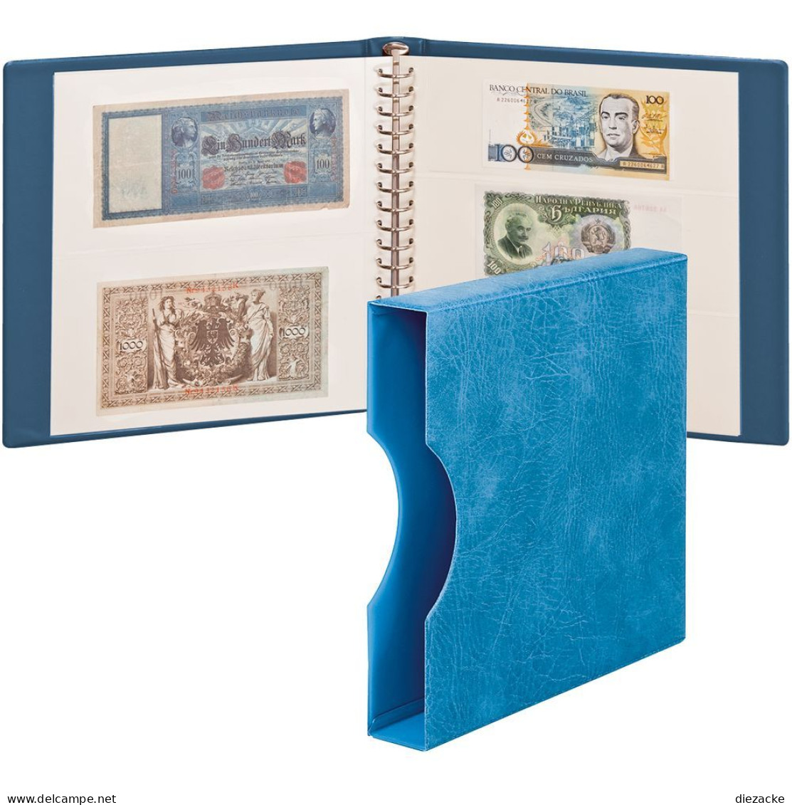 Lindner Banknotenalbum Regular Mit Kassette Blau 2810-814-B Neu - Supplies And Equipment