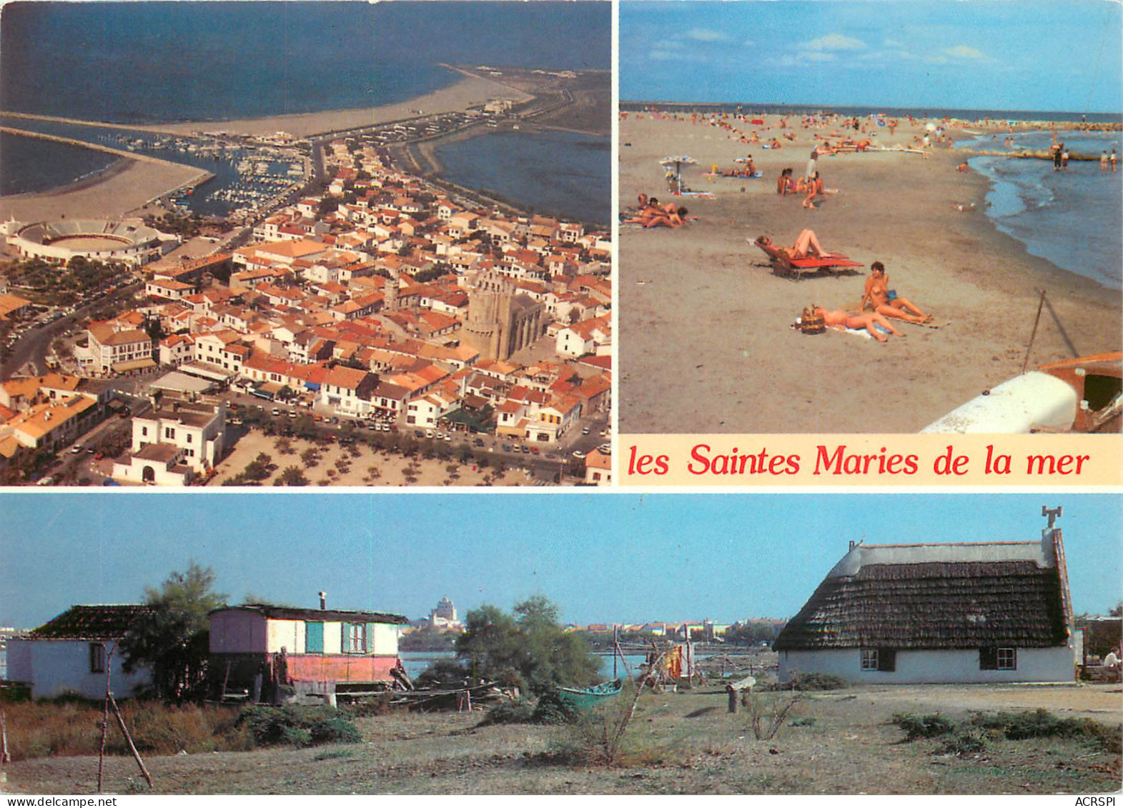 LES SAINTES MARIES DE LA MER Vue Sur La Ville Et La Plage 12(scan Recto-verso) ME2614 - Saintes Maries De La Mer