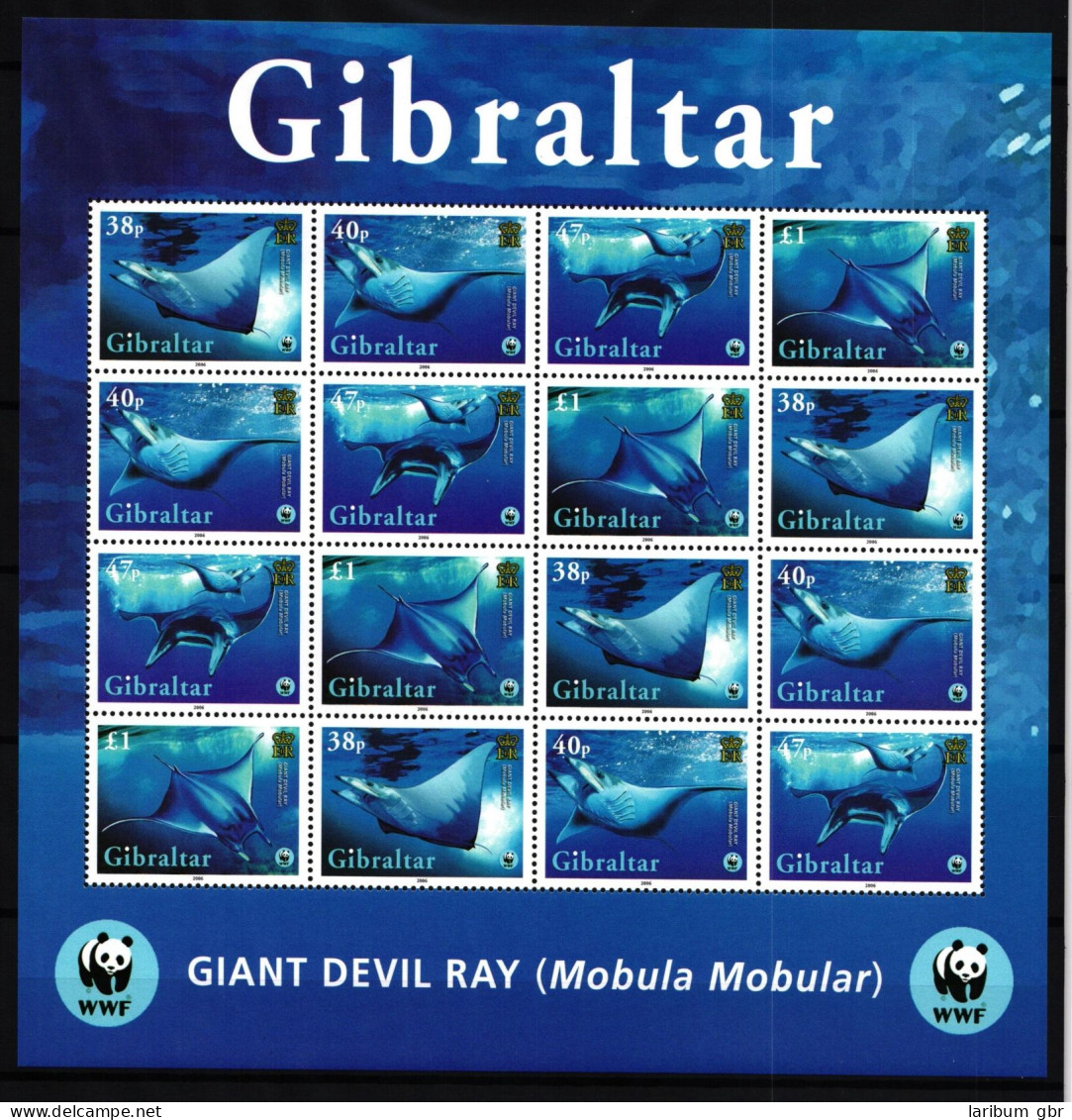 Gibraltar 1150-1153 Postfrisch Als Zd-Bogen, Rochen, WWF #IG333 - Gibilterra