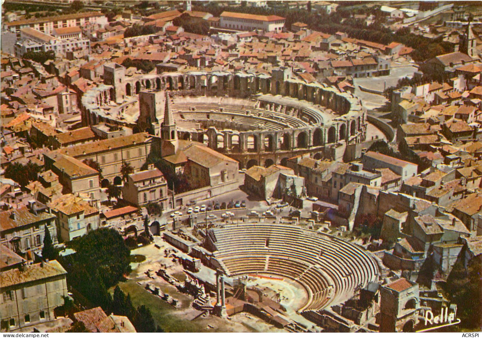 ARLES SUR RHONE Vue Aerienne Sur Le Theatre Antique 2(scan Recto-verso) ME2616 - Arles