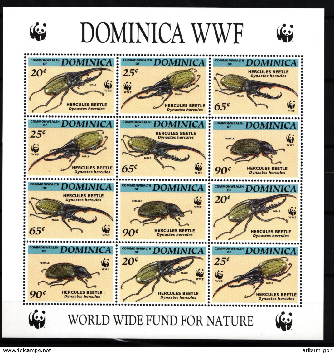 Dominica 1804-1807 Postfrisch Als Zd-Bogen, Käfer, WWF #IG312 - Dominique (1978-...)