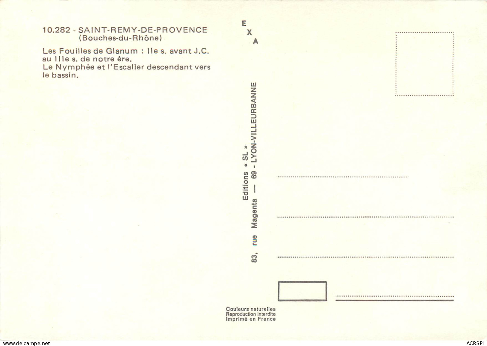 SAINT REMY DE PROVENCE Les Fouilles De Glanum Le Nymphee Et L Escalier 20(scan Recto-verso) ME2616 - Saint-Remy-de-Provence