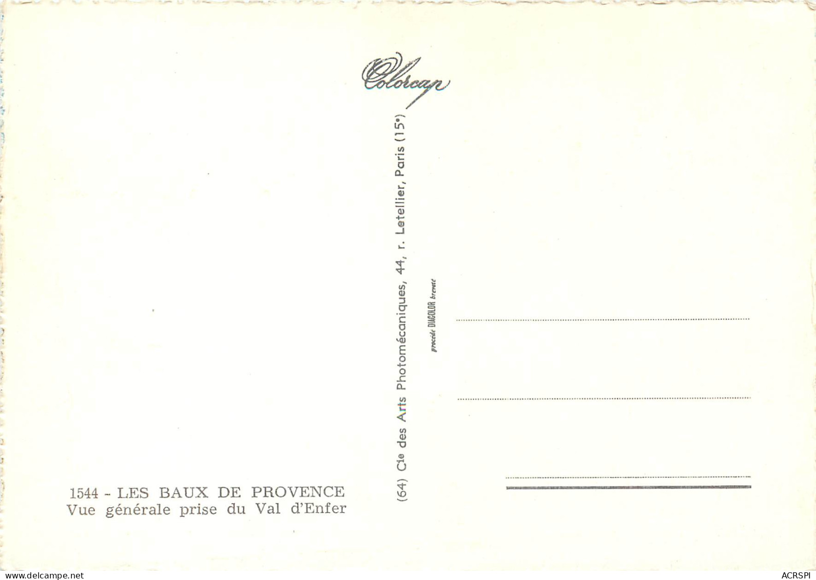 LES BAUX DE PROVENCE Vue Generale Du Val D Enfer 21(scan Recto-verso) ME2616 - Les-Baux-de-Provence