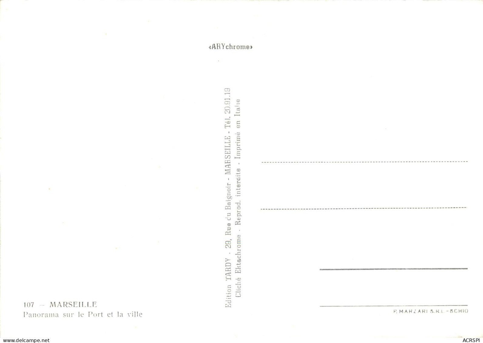 MARSEILLE Panorama Sur Le Port Et La Ville 10(scan Recto-verso) ME2617 - Ohne Zuordnung