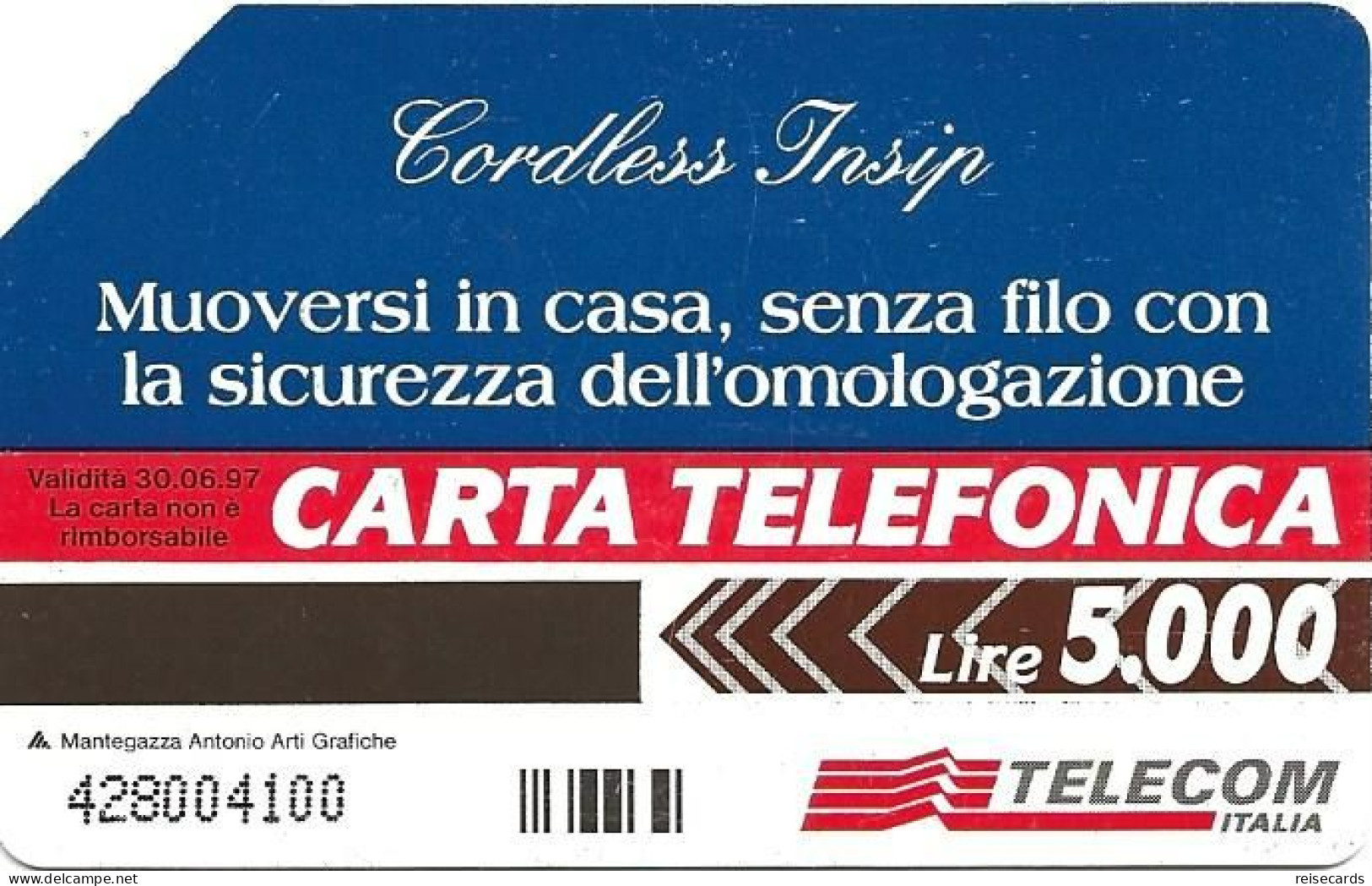 Italy: Telecom Italia - Cordless Insip - Öff. Werbe-TK