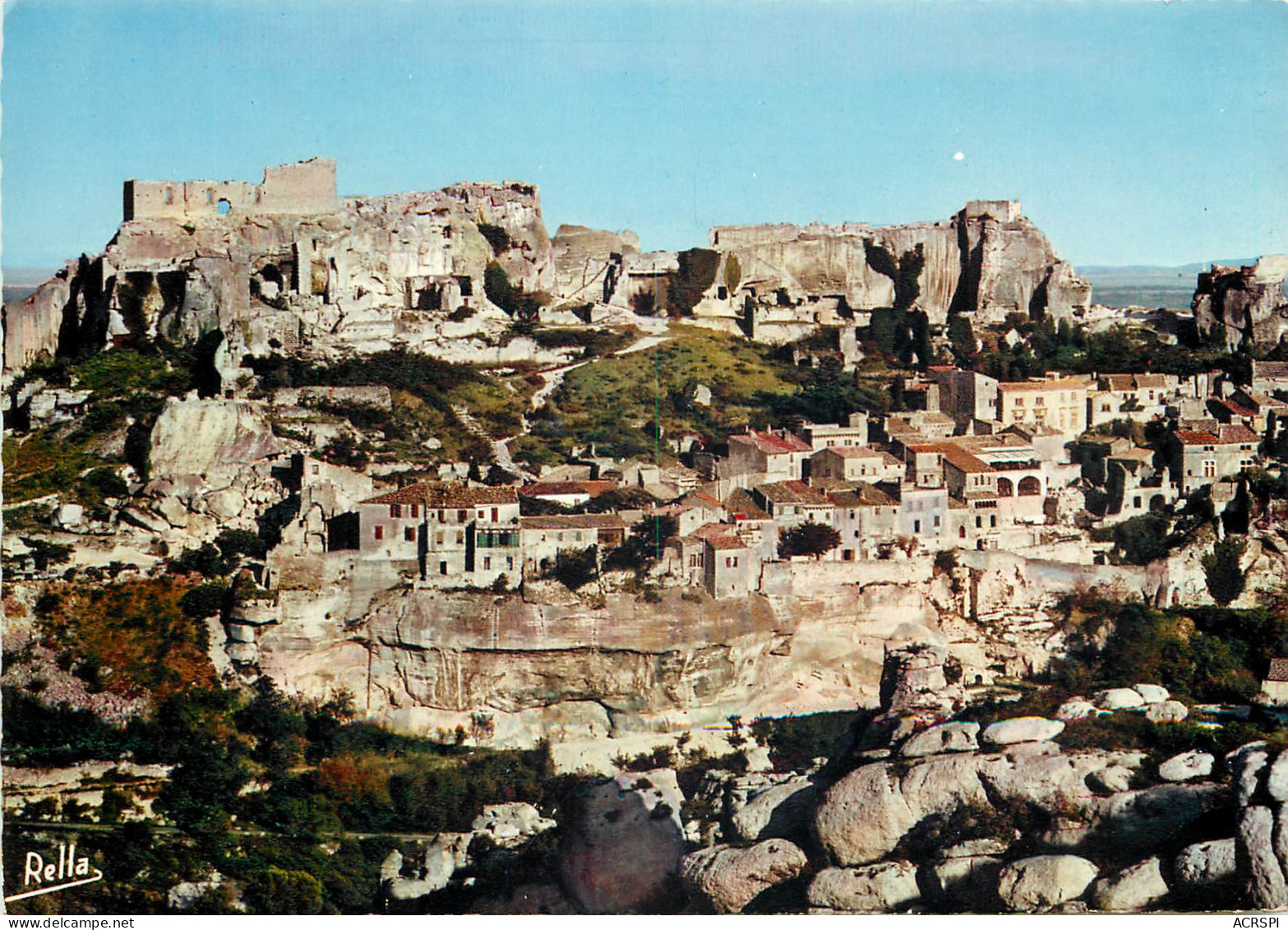 LES BAUX Vue Generale Sur Le Bourg Actuel Et Sur Les Ruines Du Chateau Feodal 4(scan Recto-verso) ME2618 - Les-Baux-de-Provence