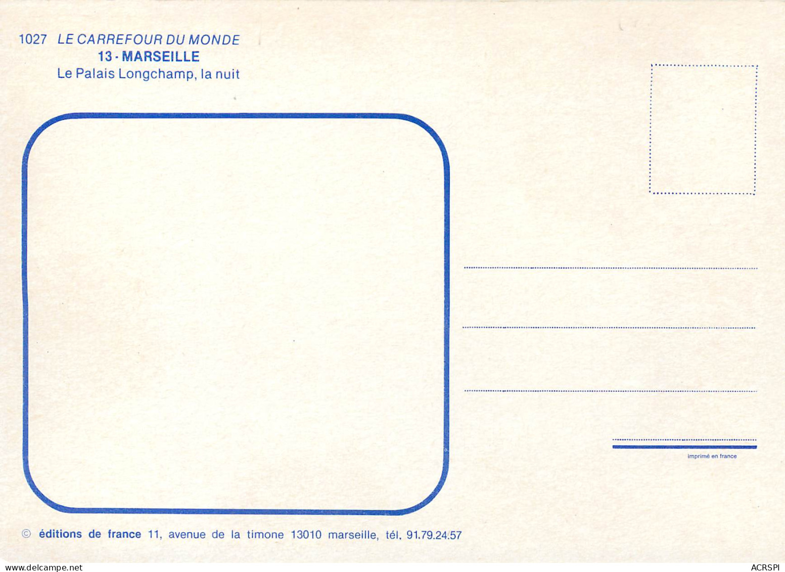 MARSEILLE Le Palais Longchamp La Nuit 9(scan Recto-verso) ME2618 - Sin Clasificación