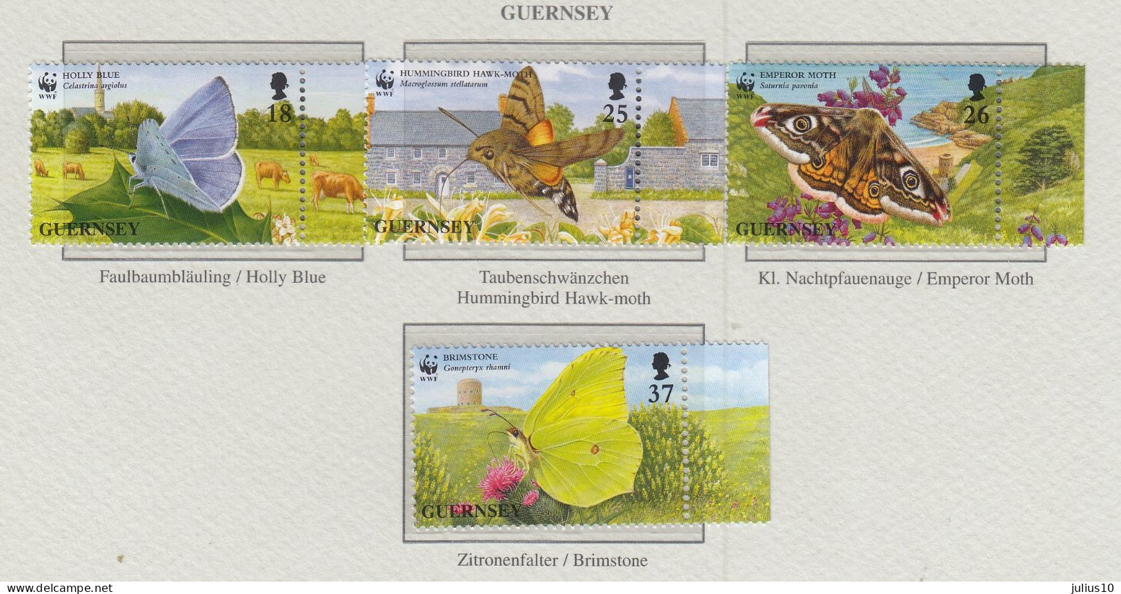GUERNSEY 1997 WWF Insects Butterflies Mi 729-732 MNH(**) Fauna 561 - Butterflies