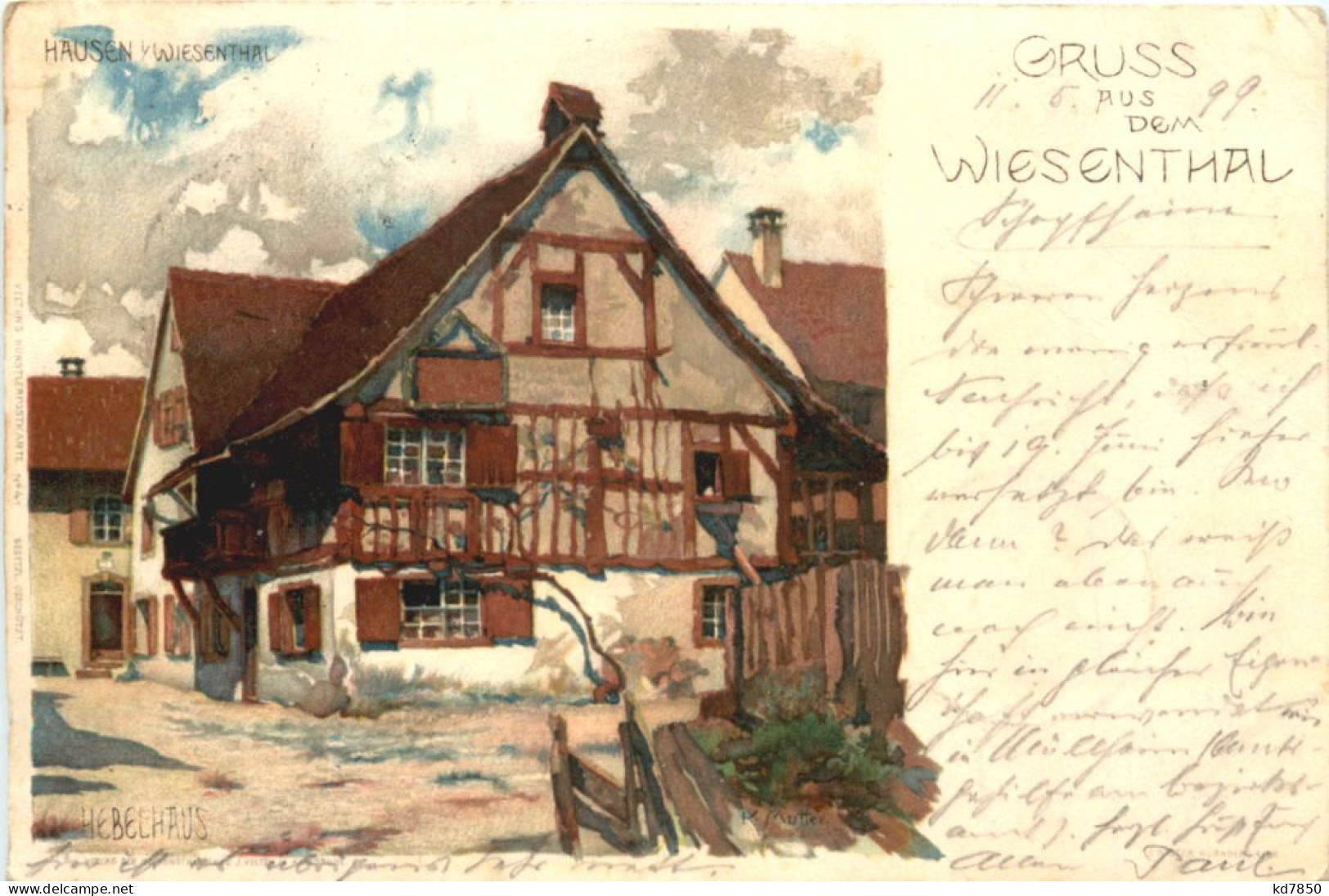 Gruss Aus Dem Wiesental - Hausen - Hebelhaus - Litho - Loerrach