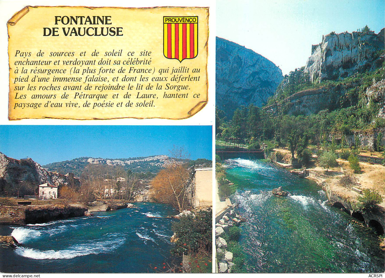 FONTAINE DE VAUCLUSE Le Chateau Et La Maison De Petrarque Sur La Sorgue 20(scan Recto-verso) ME2620 - Autres & Non Classés