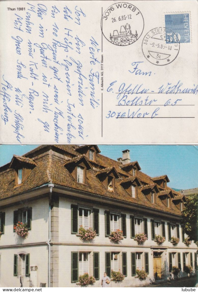 AK  "Thun - Stadthaus"  (verzögerte Auslieferung)         1981/85 - Briefe U. Dokumente