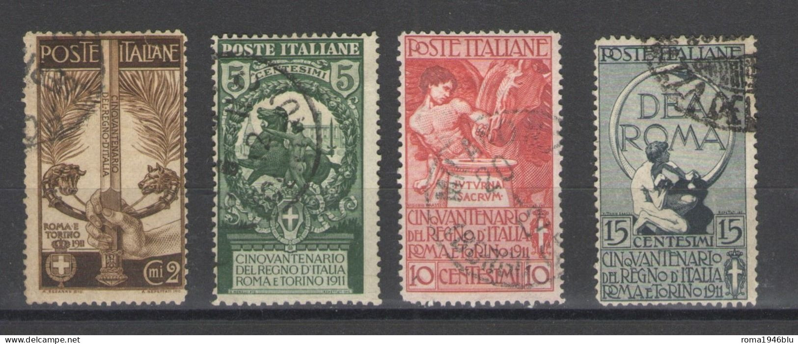 REGNO 1911 CINQUANTENARIO UNITA' D'ITALIA ANNULLATO - Afgestempeld