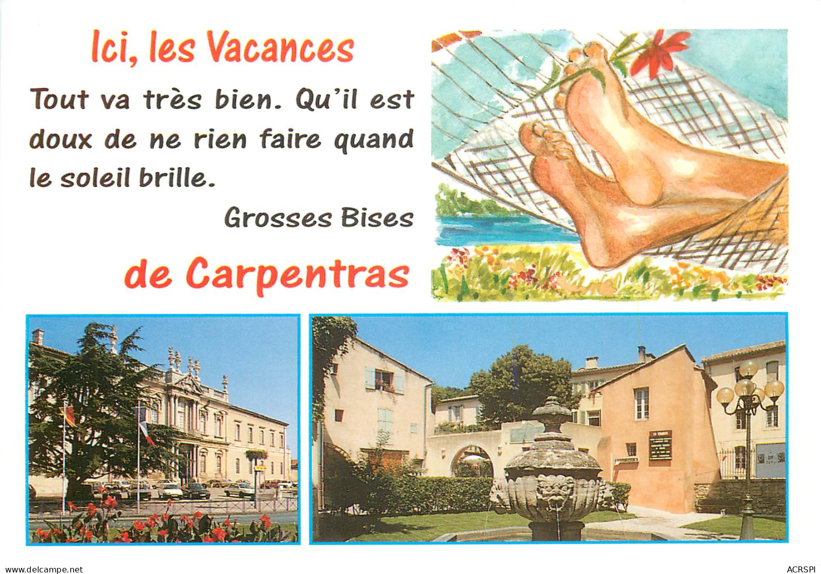 CARPENTRAS L Hotel De Dieu Fontaine Comtadine 18(scan Recto-verso) ME2625 - Carpentras