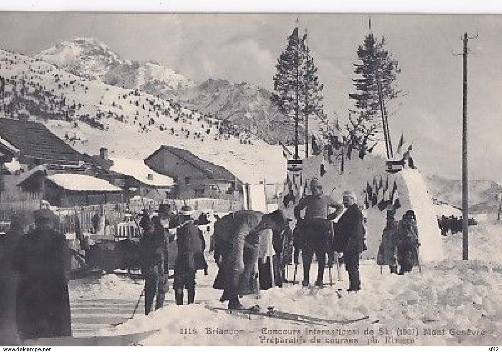 BRIANCON              CONCOURS INTERNATIONAL DE SKI  1907.  MONT GENEVRE          PREPARATIFS DE COURSES - Wintersport