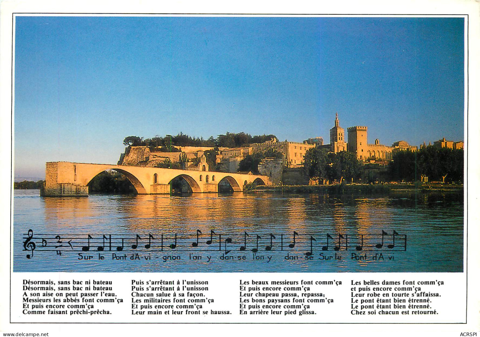 AVIGNON Pont St Benezet Dit Pont D Avignon En Chanson 20(scan Recto-verso) ME2628 - Avignon