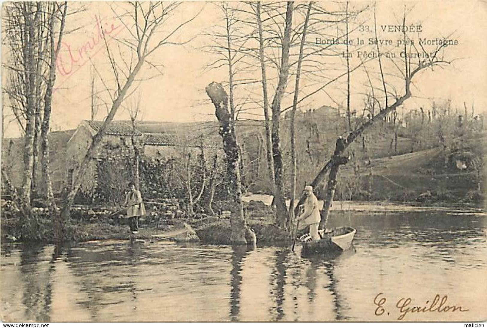 - Vendée -ref-F218- Mortagne Sur Sèvre - Pêche Au Carrelet - Pêcheurs - Bords Dela Sèvre - N°33 - - Mortagne Sur Sevre