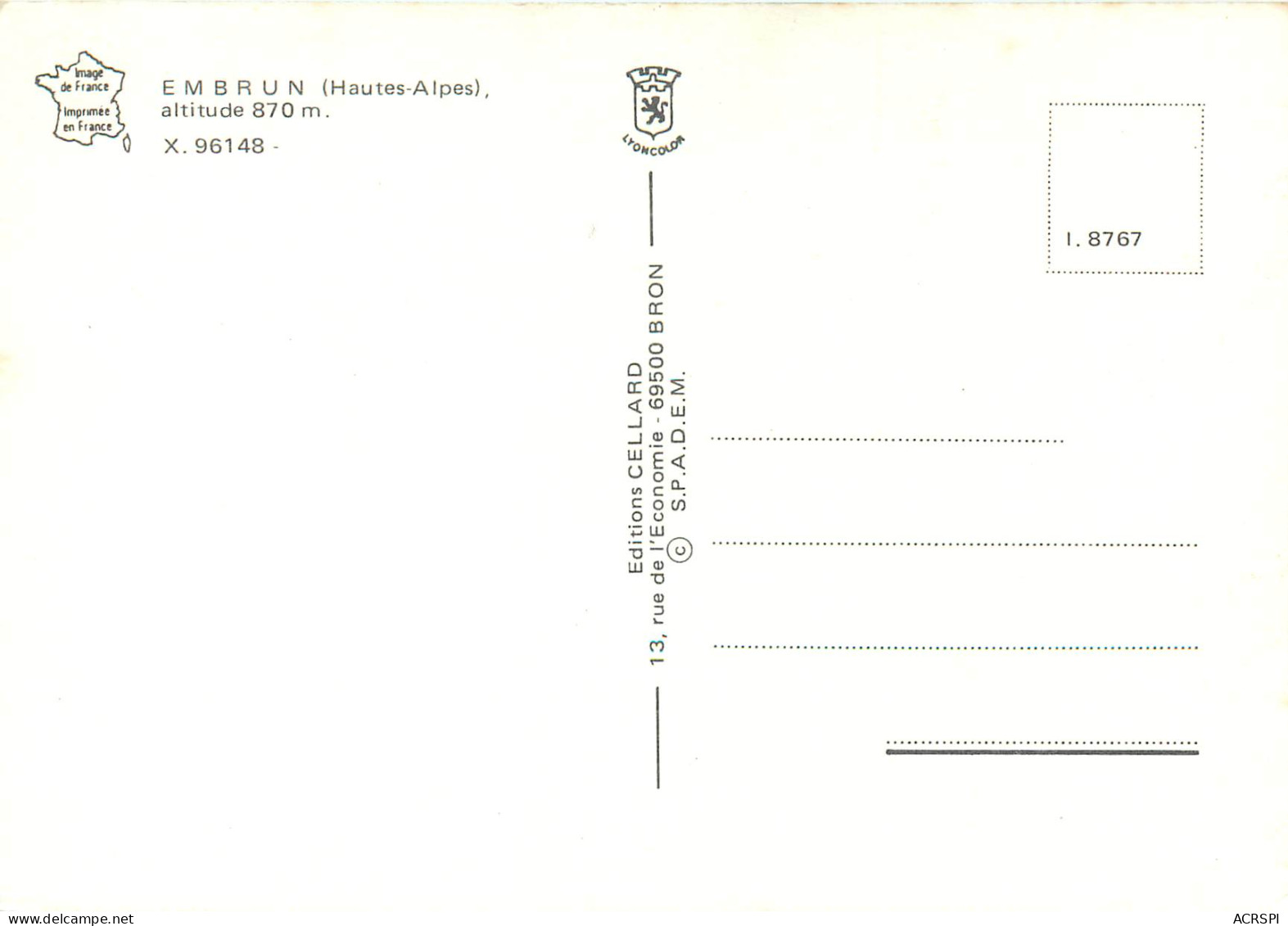 EMBRUN Altitude 870 M 5(scan Recto Verso)ME2641 - Embrun