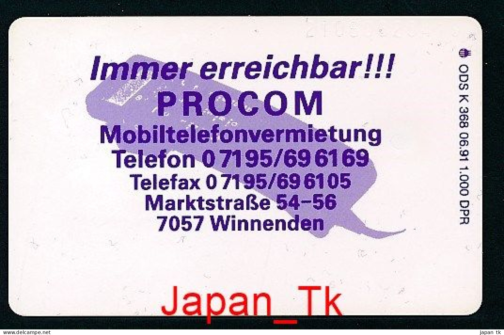 GERMANY K 368 91 Procom  - Aufl  1000 - Siehe Scan - K-Series: Kundenserie