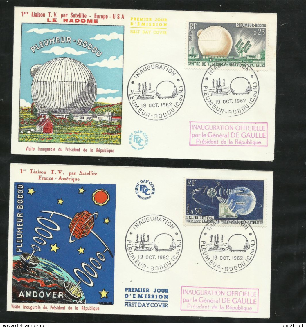 2 FDC  Lettres Premier Jour Illustrées  N° 1360 Et 1361  Plemeur Baudou 20/9/1962 De Gaulle  B/TB Voir Scan Soldé  ! ! ! - 1960-1969