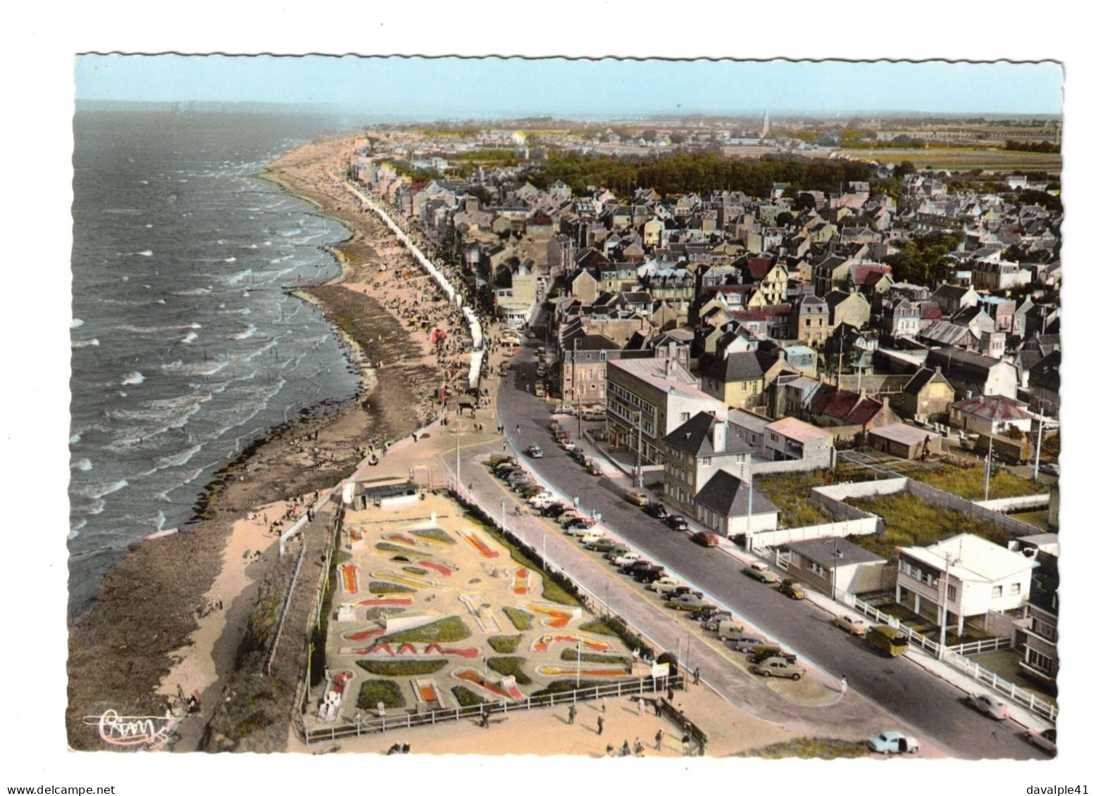 14  SAINT AUBIN SUR MER VUE AERIENNE TRES BON ETAT     2 SCANS - Saint Aubin