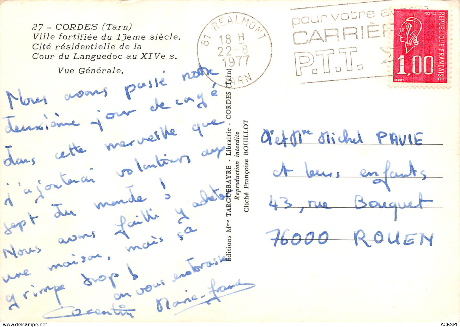 CORDES SUR CIEL  Vue Générale  Le Matin Du  Village Cathare   31 (scan Recto Verso)ME2643TER - Cordes