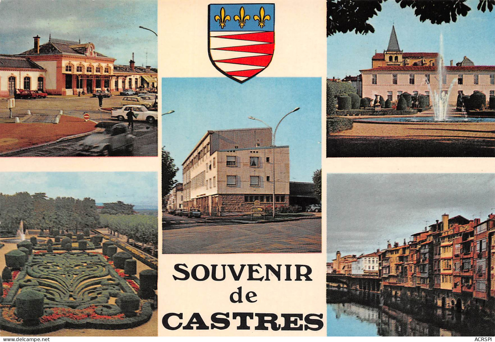 CASTRES Gare Poste Mairie Jardins Et Blason 12 (scan Recto Verso)ME2644BIS - Castres