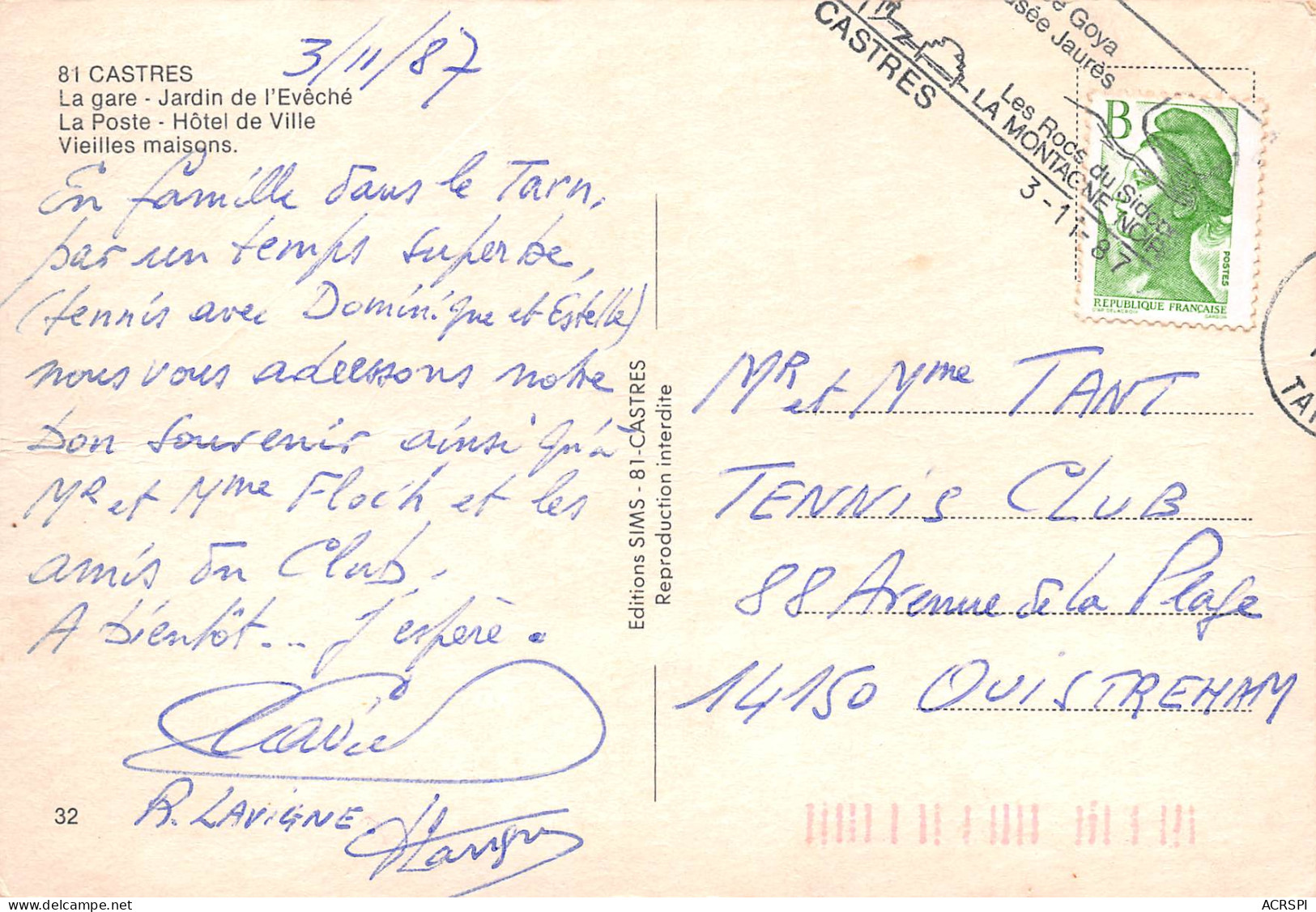 CASTRES Gare Poste Mairie Jardins Et Blason 12 (scan Recto Verso)ME2644BIS - Castres