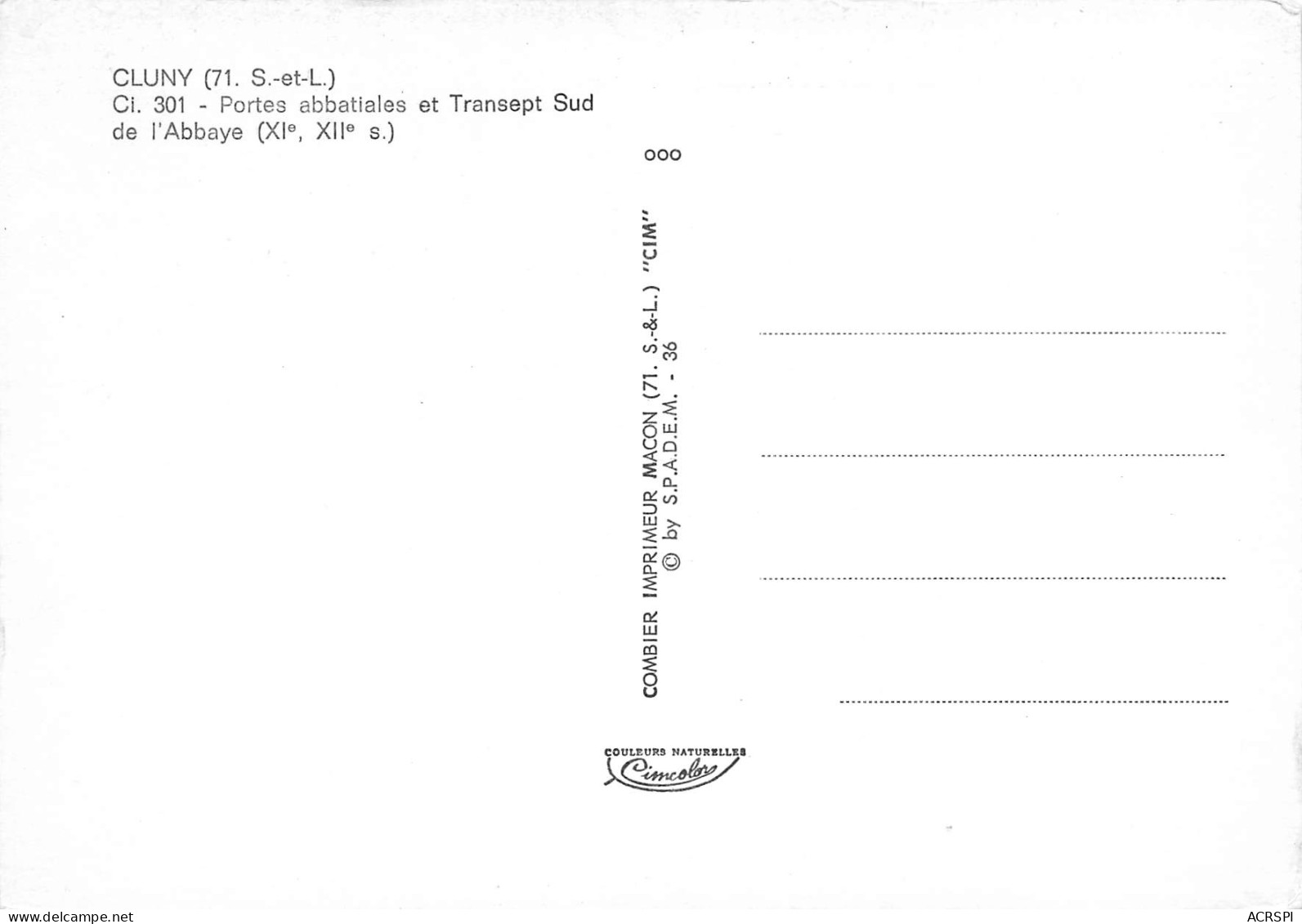 CLUNY  Portes Abbatiales Et Transept Sud 3 (scan Recto Verso)ME2644TER - Cluny