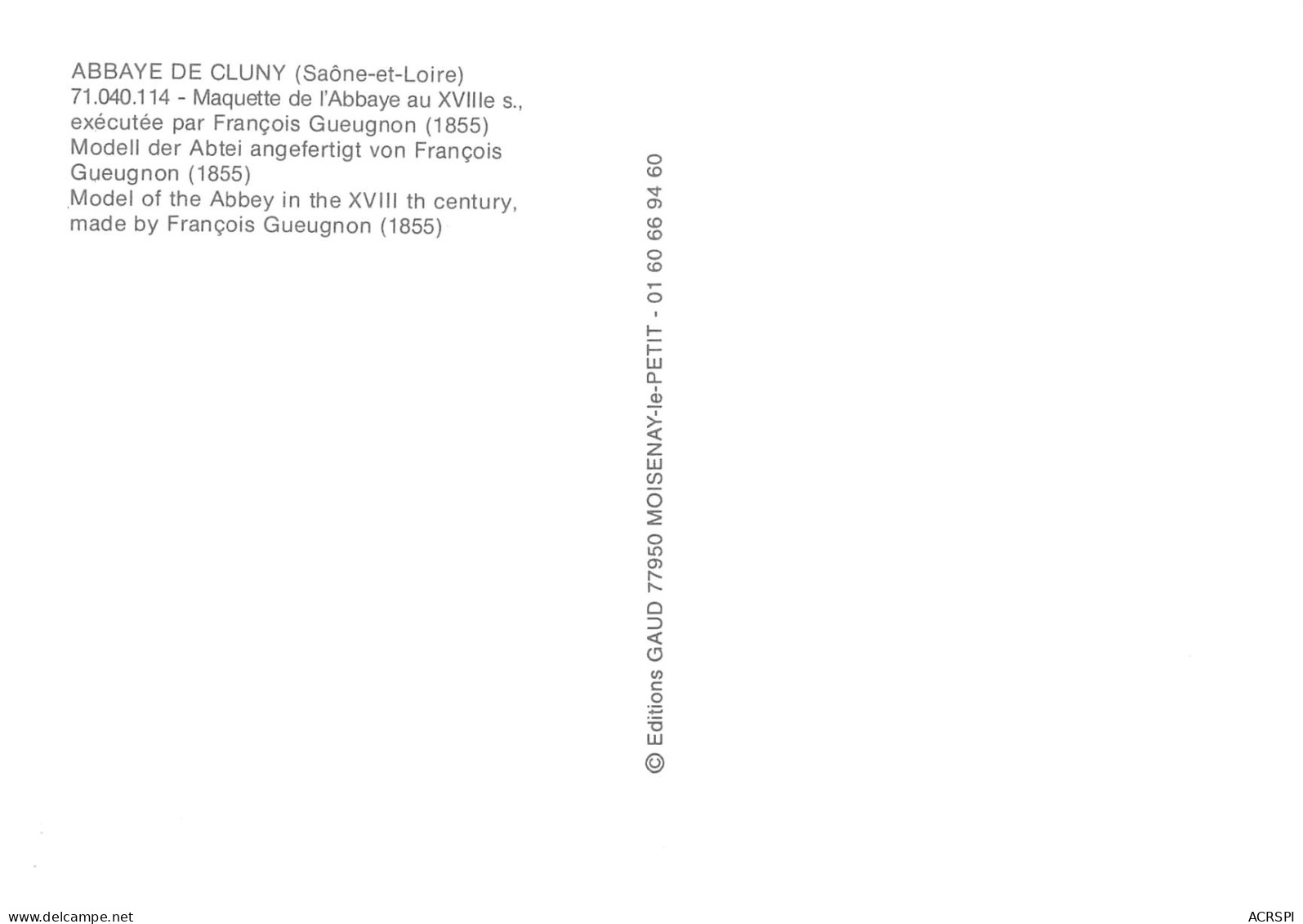 CLUNY  Maquette De L'abbaye 2 (scan Recto Verso)ME2644TER - Cluny