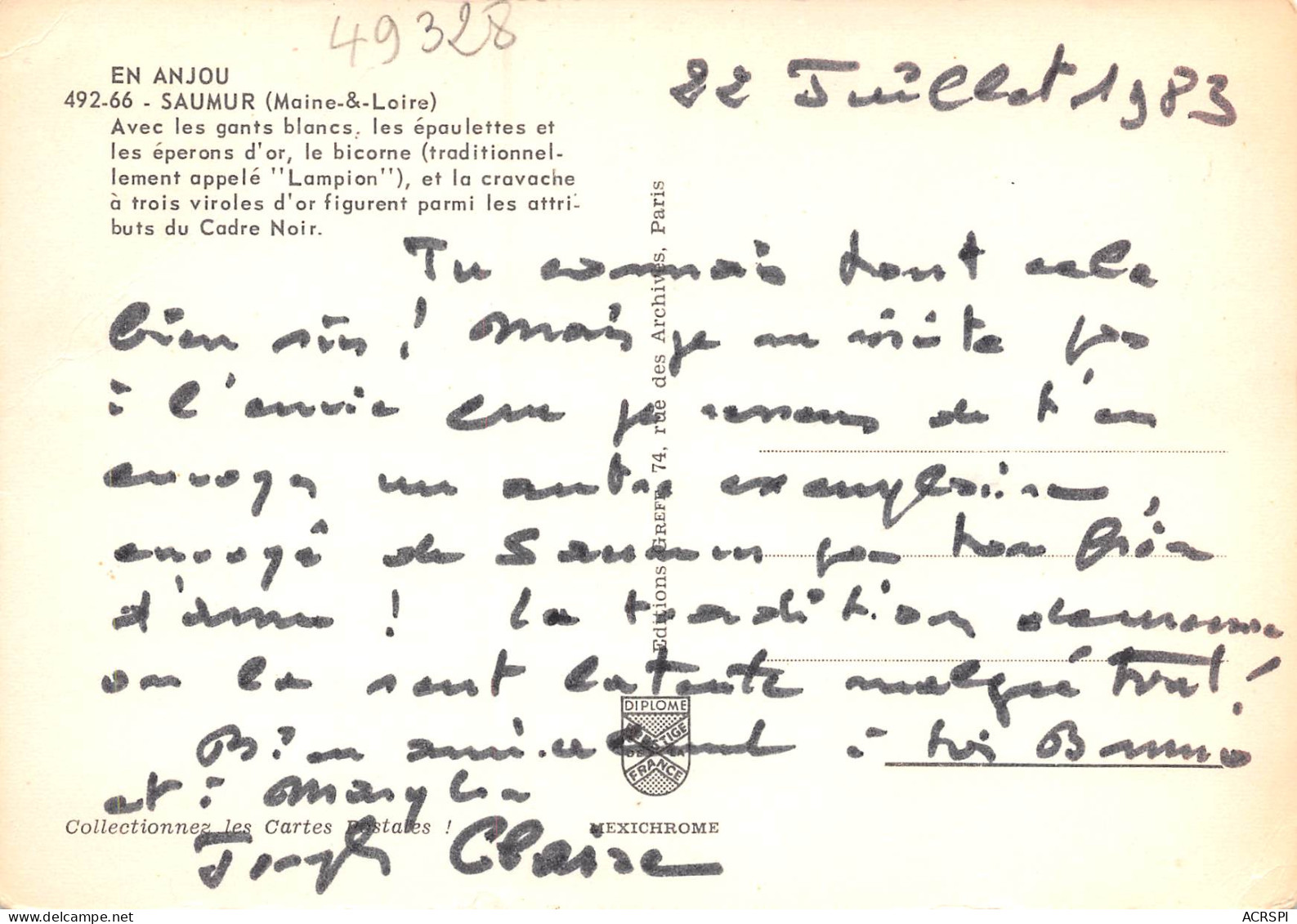 SAUMUR  Cadre Noir Le Bicorne  35 (scan Recto Verso)ME2644TER - Saumur