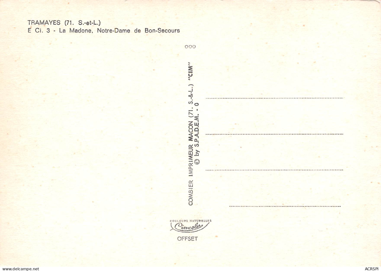 TRAMAYES  La Madone De Bon Secours  16 (scan Recto Verso)ME2645BIS - Other & Unclassified