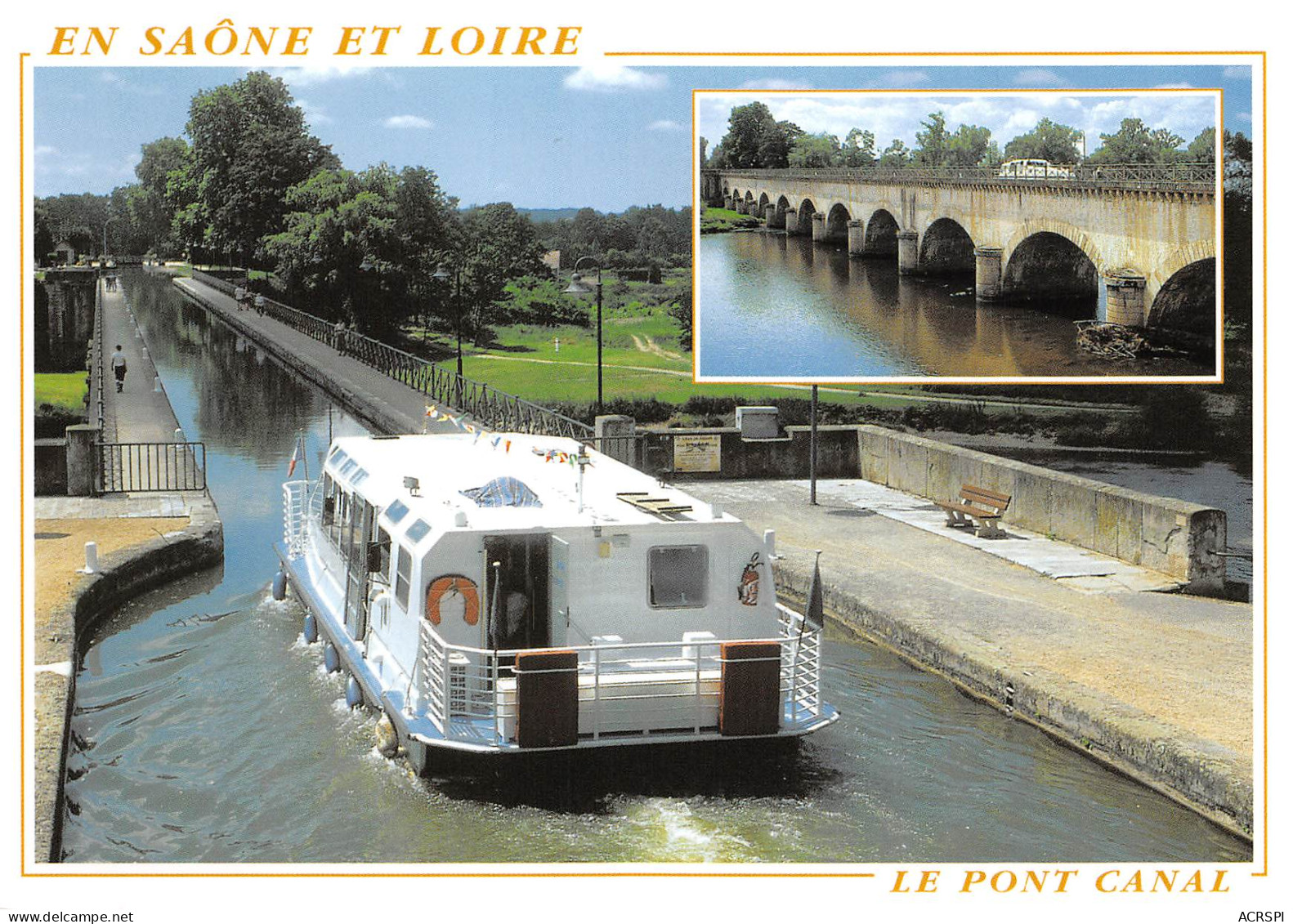 DIGOIN  Pont Canal Et  Péniche De Croisiere Sur La Loire  8 (scan Recto Verso)ME2645TER - Digoin