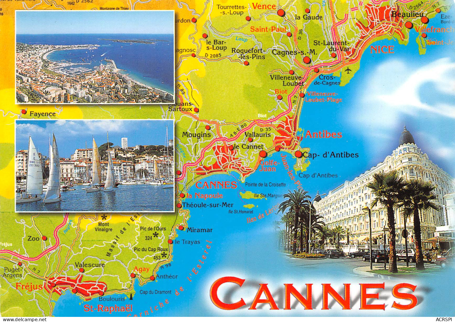 CANNES La Cote French Riviera Map Plan 40 (scan Recto Verso)ME2645TER - Cannes