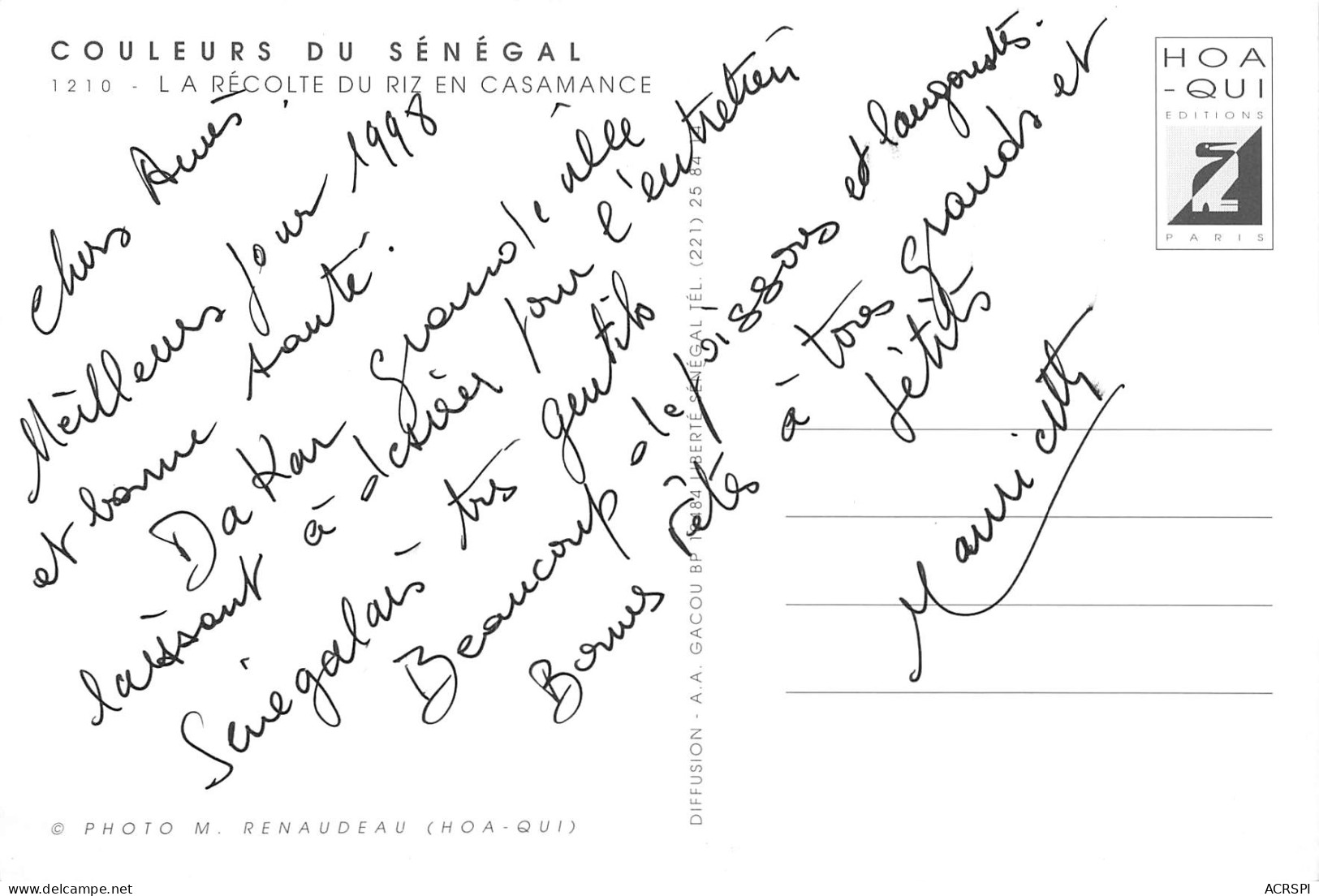 SENEGAL   Récolte Du Riz En Casamance  9 (scan Recto Verso)ME2646TER - Senegal