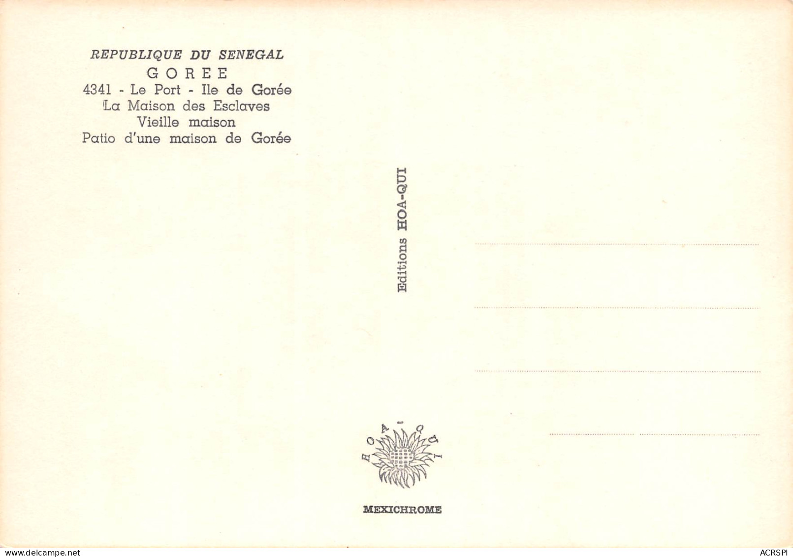 SENEGAL   Souvenir De GOREE  12 (scan Recto Verso)ME2646TER - Senegal