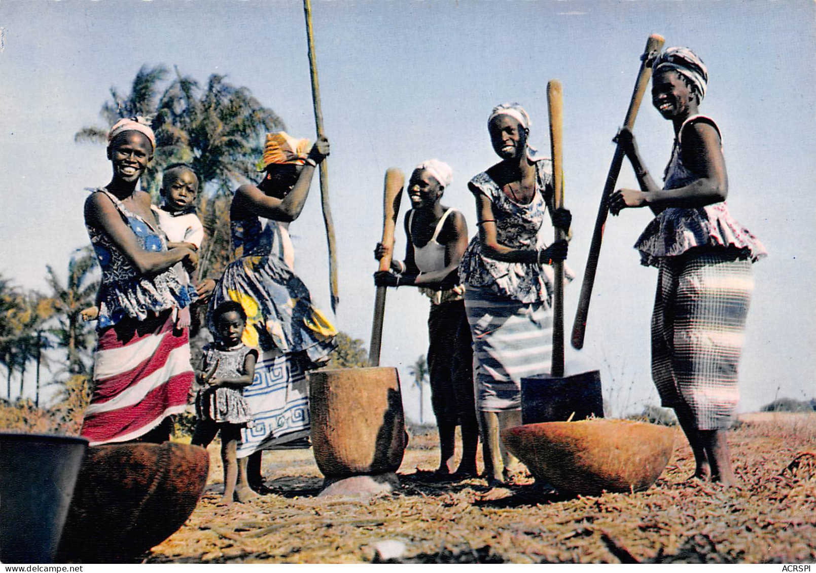 MALI  Ancien Soudan Français Jeunes Femmes Pilage Du Mil 27 (scan Recto Verso)ME2647BIS - Mali