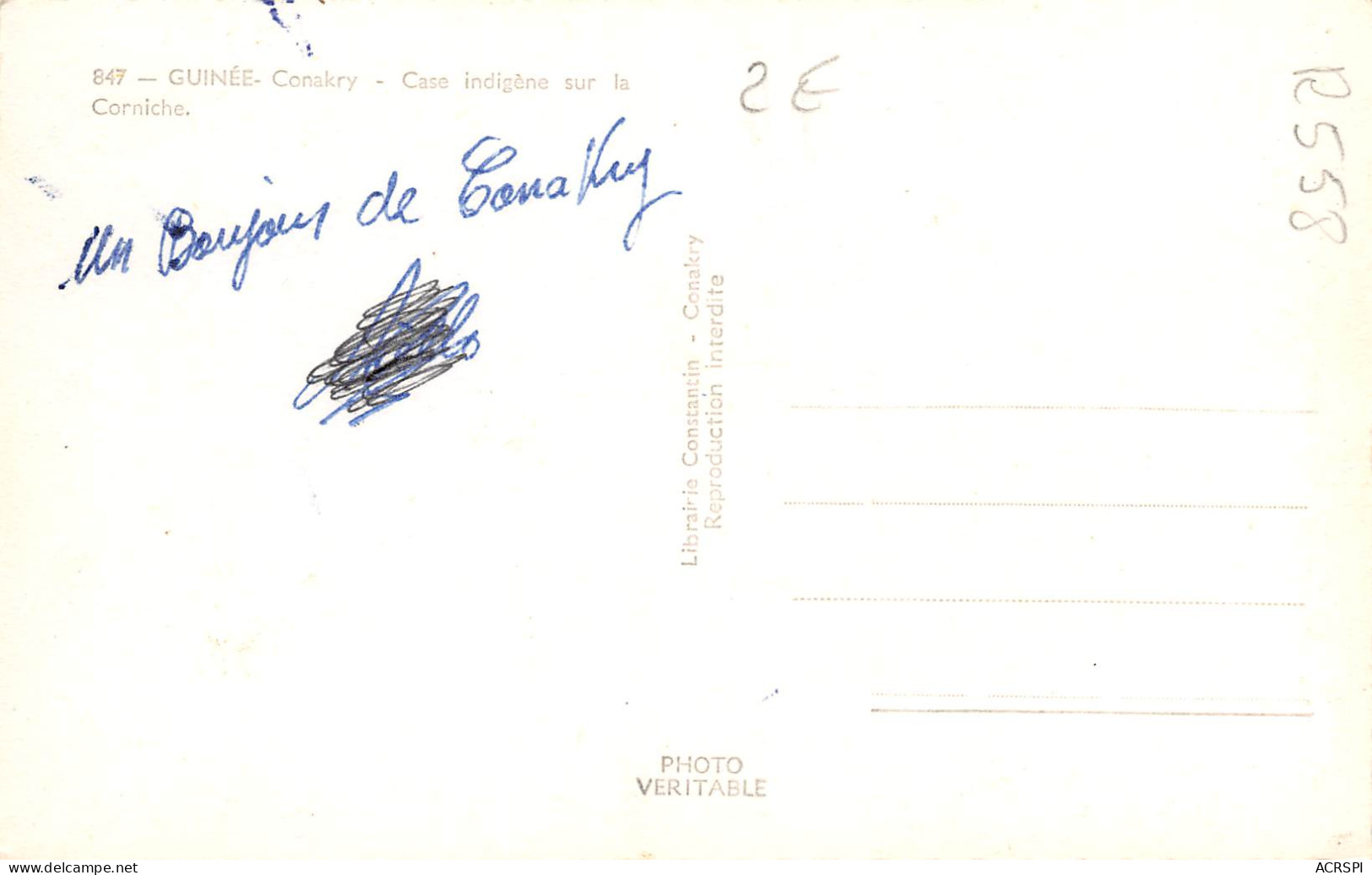 GUINEE  Conakry Case Indigene Sur La Corniche 38 (scan Recto Verso)ME2647BIS - Guinea Francesa