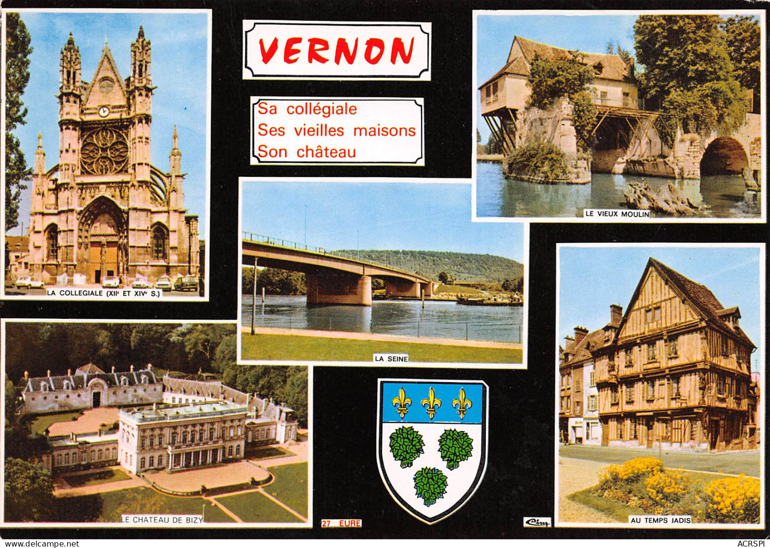 VERNON  Collegiale Maisons Et Chateau 16 (scan Recto Verso)ME2647TER - Vernon