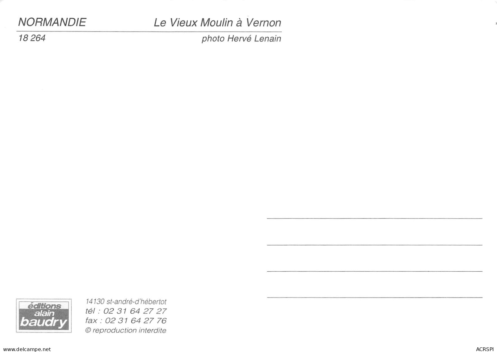 VERNON  Le Vieux Moulin  Au Bord De La Seine 19 (scan Recto Verso)ME2647TER - Vernon